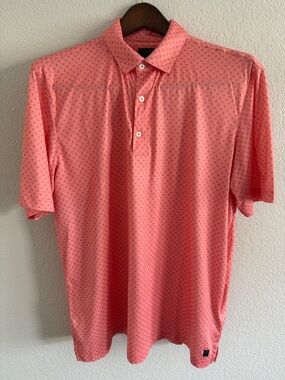 Men's Greg Norman Coral Pink Short Sleeve Polo Shirt